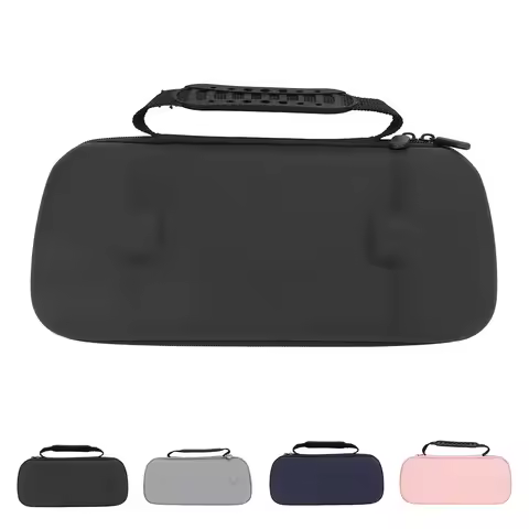 Game Console Hard Case Removable Pockets Hard Shell Carrying Case Dual Zippers for ROG Ally X 2024 R