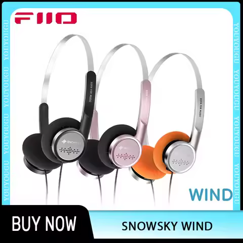 FiiO SnowSky Wind Wired Retro Headphones Portable Semi-Open HIFI Earphone 40mm Dynamic Lightweight H