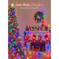 C9 Christmas Lights Outdoor Waterproof, 81 Feet 100 LED C9 String Lights with Timer & 8 Light Mode, 