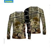 Breathable Long Sleeve T-Shirt Fishing Apparel New Summer Men's Fishing T Shirts Outdoor Sports Crew