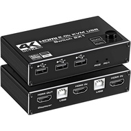 【Direct from Japan】USB HDMI KVM Switch, KVM HDMI Switch Dual Display 2 in 1 Output DP KVM Switch 2 P