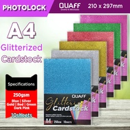 Quaff 250GSM Glitterized Cardstock Glitter Paper 10sheets