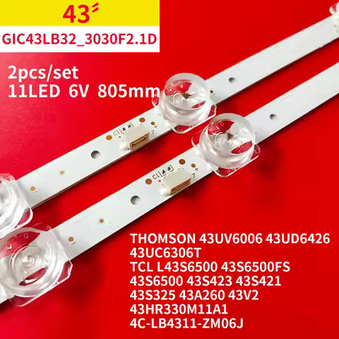 LED Backlight Strip 11 Lamps for Thomson 43"TV 43UV6006 43UD6426 43UC6306T GIC43LB32 43HR330M11A1 4C