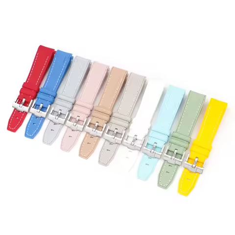 Curved Interface Silicone Strap for 20mm Rolex Submariner Omega X Swatch Joint MoonSwatch Waterproof