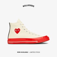 Converse x CDG Play Red Sole One Heart White High Original 100% BNIB