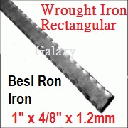 Wrought Iron Rectangular Besi Ron Iron Hollow Besi Rock Iron  Wrought Iron Hollow Curve (1" x 4/8" x