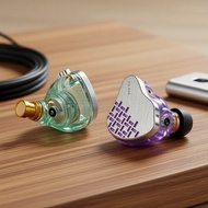 KBEAR Rosefinch 20–20kHz Hi-Res Stereo In-Ear Earbuds, Zinc Alloy & PC Shell, Optional Mic, 1.2m/2m 
