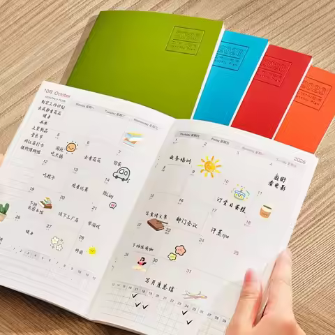 Portable A4 A5 2026 Schedules Notebook 24 Sheets Work Efficiency Planner Notebook Learning Plan Chec