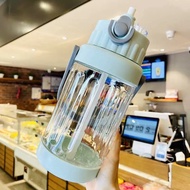 Simple Large Capacity 2 Liter Transparent Straw Water Bottle Student Sports Water Bottle Space Cup P