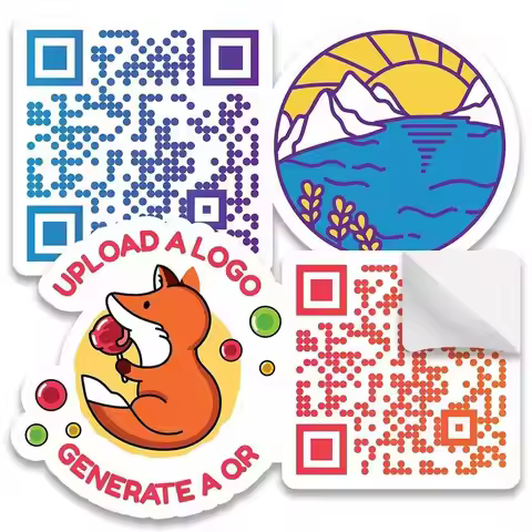 Custom Die Cut QR code Sticker, Logo Sticker, Personalized Vinyl Stickers, Decal Labels for Packagin