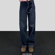 NEW & NETT Ecinos Denims Straight Jeans Dark Blue Washed Size L