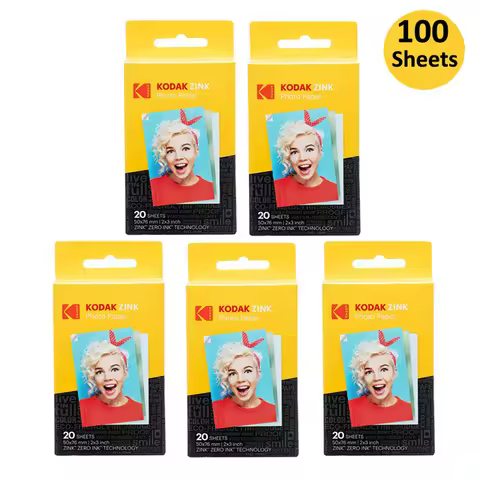 Original KODAK Photo Paper 2"x3" Premium Zink Compatible 20-100 Sheets with Kodak Smile/Step/PRINTOM