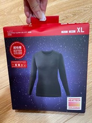 (全新)UNIQLO優衣庫-女裝超極暖圓領T恤/發熱衣(長袖)HEATTECH ULTRA WARM-灰色XL號