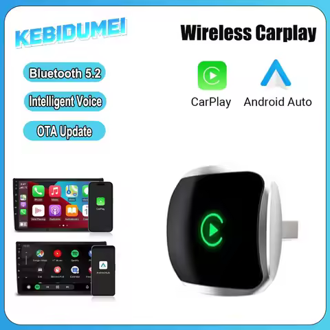 KEBIDUMEI Wireless Carplay Android Auto Adapter Plug&Play Smart AI Box BT CarPlay AI Box for OEM Wir