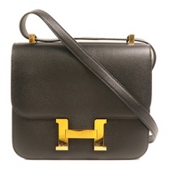 HERMES 【Hermes Fair】Epsom皮革Constance 24金扣肩背袋Noir
