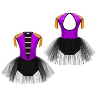 【TI hot】 Girls Circus Ringmaster Cosplay Costume Sleeveless Sequin Tassels Leotard Ballet Tutu Dress