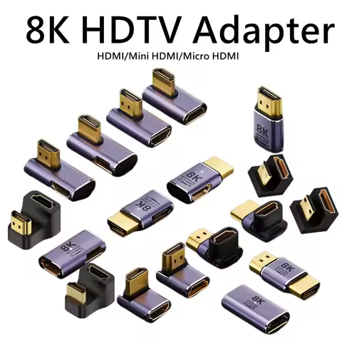 U-shaped 8K 60Hz Mini HDMI gender Adapter 360 Degree Micro HDMI Male to HDMI Female Angled L Convert