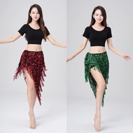 Belly Dance Practice Suit - Sequined Tassel Suit for Women