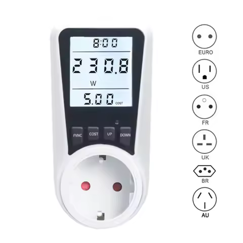 AC 220V light wattmeter power LCD energy Precise meter power monitor EU plug socket power kilowatt w