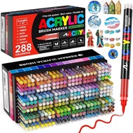 GuangNa GN8101 Direct Liquid Acrylic Marker Soft Tip 240/288 Colors Set Blendable High Coverage Art 