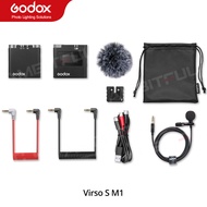 Godox Virso M1 M2ไมโครโฟนไร้สาย2.4GHz สำหรับการสัมภาษณ์บันทึก Virso S เครื่องรับส่งสัญญาณไมโครโฟนสาย