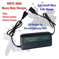 Ebike Charger 48V12AH 48V20AH 48V30AH BATTERY CHARGER 6 LED DISPLAY HEAVY DUTY AUTO CUTOFF ELECTRIC 