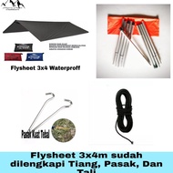 FLYSHEET 3X4 3X3 2X3M ALREADY EQUIPPED WITH FLYSHEET POLE-PASAK-ROPE