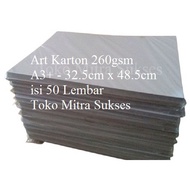 260gsm A3+ Art Paper Cardboard 260gsm A3+ - 32.5cm x 48.5cm contains 50 sheets