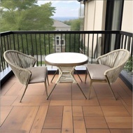 EHOME โต๊ะสวนเฟอร์นิเจอร์นอกอาคาร พร้อมเก้าอี้2ตัวสำหรับระเบียงลานระเบียง