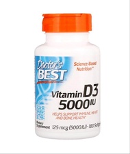 [ วิตามินดี 3 ] Doctor's Best, Vitamin D3 (5000 IU) ** 180 หรือ 360 ซอฟเจล (Softgels)