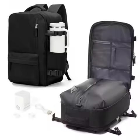Vacuum Seal Backpack for Travel with Air Pump Compression Vacpack Carry on Flight Approved Daypack L