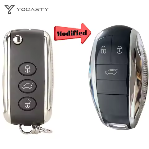 YOCASTY Folding Flip Remote Car Key Shell Case Cover For Bentley Mulsanne Continental Hurtling GT Fl