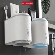 Wall-mounted Ecoco toothbrush holder with 2 toothbrush cups