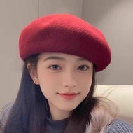 cap woman Beret Casual Art Painter Three-Dimensional Blended Wool Beret Retro Hat Beret Autumn Winte