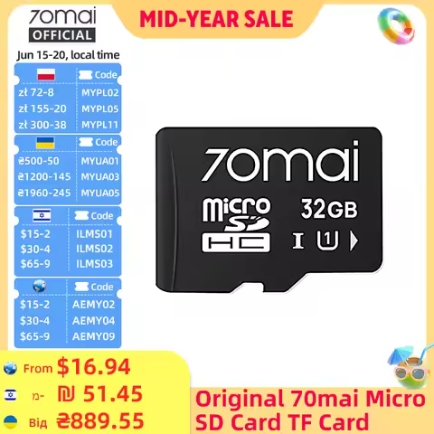 Original 70mai Micro SD Card TF Card UHS-3 Level for 70mai T800 X800 A810 A510 A800SE A800S A500S A2
