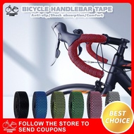 1 Pair Handle Bar Tape Road Bike Drop Bar Tape for Fixie with Plugs Honeycomb EVA Soft Non-Slip Belt