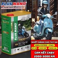 Scooter lubricant oil PLUS NANO 7900RCV SN 5W30 (0.8L), ESTER + PAO synthetic lubricant, quiet, load
