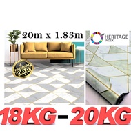 Tikar Getah 20m x 1.83m (6 kaki) Tebal 0.4mm PVC Vinyl Carpet Flooring Rug Mat Canopy Karpet Velvet Toto Khemah Kanopi