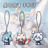 Fadeon Anime Keychain Women Aglaea Acrylic Key Chain Man Honkai Railway Star Keyring Pendant