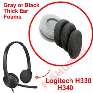 Gray Thick Ear Foam foamies for Logitech H330 H340 Headset