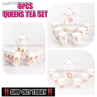 ✿◕🔥HOT DEAL 8PCS QUEENS PORCELAIN TEA SET ALA VANTAGE CORAK CORELLE / JUG TEKO CAWAN MUG INSPIRED