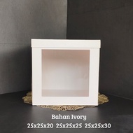 (IVORY MATERIAL) 25x25x25/25x25x20/25x25x30/Ttart cake box birthday cake box/tower cake/cake box
