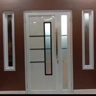 Pintu aluminium putih panel/ACP 1 set