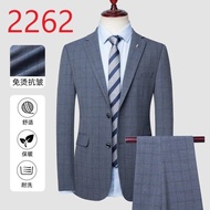 GUKENRO 2PCS Blazer for Men Slim Fit Wedding Formal Dinner Business Debut Dinner Dress Office Male S