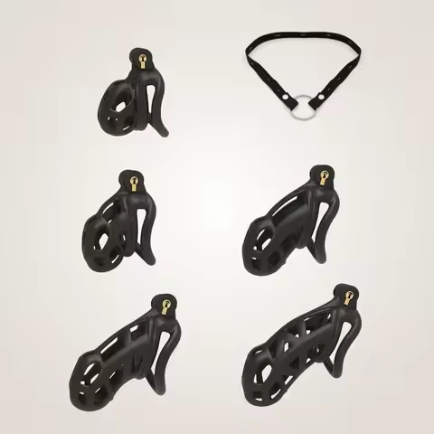 Male Chastity Lock Penile Ring with Cobra Double Locking Device Lonely Face Lightweight Birdcage