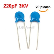20pcs 221 1KV 3KV 221K 221J 221P 220pF 1000V High Voltage Ceramic Capacitor
