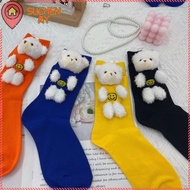 Sweet Bear Smile Fuzzy Socks - Girls' Thick Cotton Warm Socks