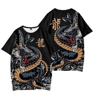 Summer New Chinese Style 3D Printed Men's and Women's Fashion Dragon T-shirt Lion Tiger Personal Dance XS-5XL Large Top