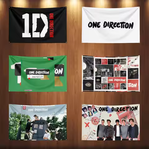 3x5 Ft Heavy Rock O-One Directions 1D Flag Polyester Digital Printing Banner for Bedroom Wall Art Ou