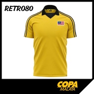(READY STOCK) Jersi Bola Sepak Retro Malaysia 1980 Yellow Football Shirt Harimau Copa Malaya Polyest